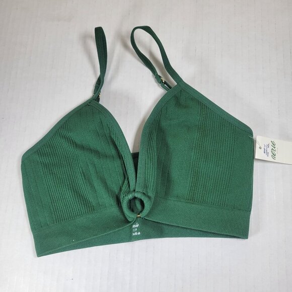2 Aeries Women Green Floral Lace & Ribbed Bralettes Size Large - Picture 12 of 16